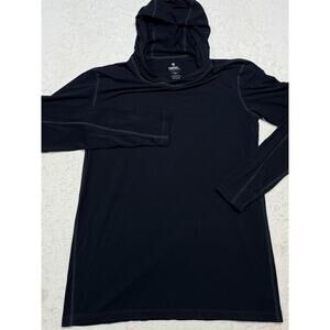 Navas Lab Black Bamboo Rayon Lycra Long Sleeve Sun Hoodie Mens Medium M Tall